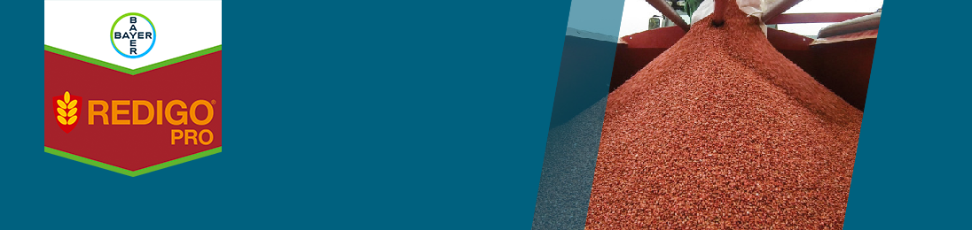 Redigo Pro brand tag with image of treated seeds